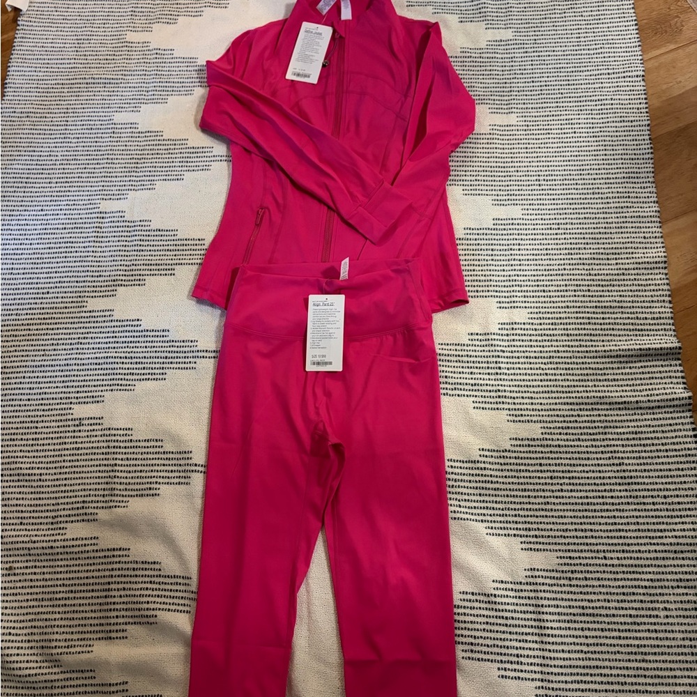 lululemon athletica Hot Pink Track Jacket and Joggers Set